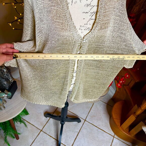 SAG HARBOR Women’s Cardigan Open Front Gold V-Neck Sweater Top Size 3X - Picture 7 of 9